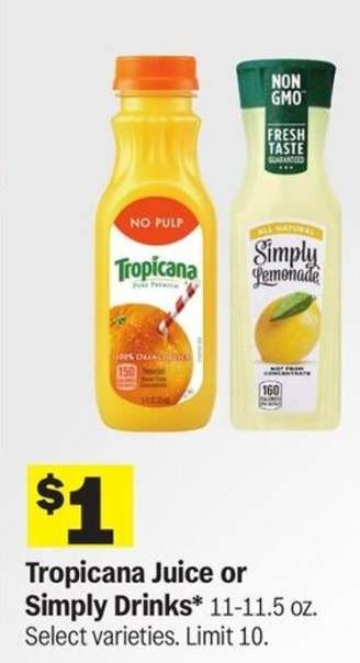Tropicana Juice or Simply Drinks