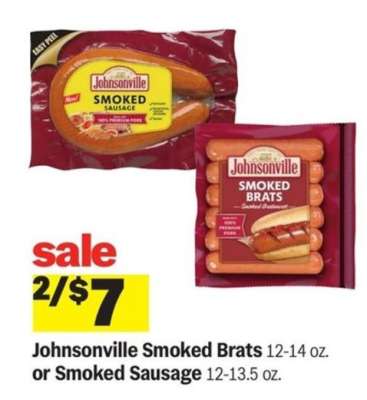 Johnsonville Smoked Brats or Smoked Sausage