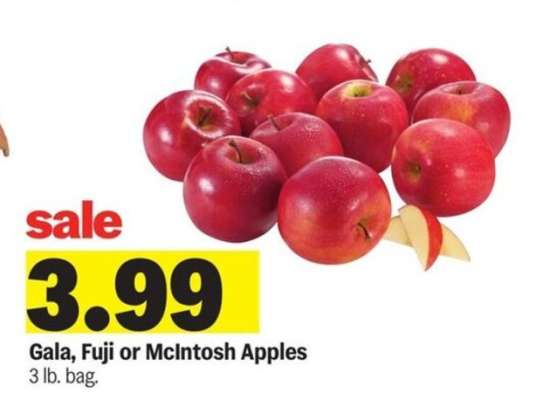 Gala, Fuji or McIntosh Apples