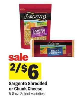 Sargento Shredded or Chunk Cheese*
