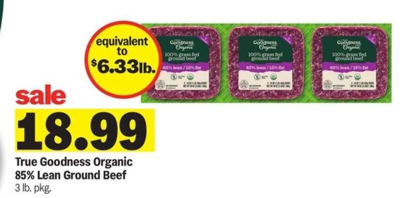 True Goodness Organic 85% Lean Ground Beef