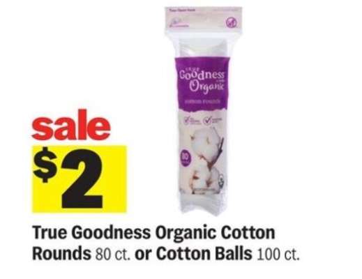 True Goodness Organic Cotton Rounds or Cotton Balls
