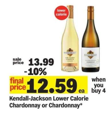 Kendall-Jackson Lower Calorie Chardonnay or Chardonnay
