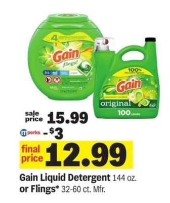 Gain Liquid Detergent or Flings