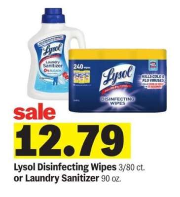Lysol Disinfecting Wipes or Laundry Sanitizer