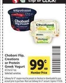 Chobani Flip, Creations or Protein Greek Yogurt*