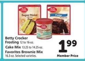 Betty Crocker Frosting, Cake Mix, Favorites Brownie Mix
