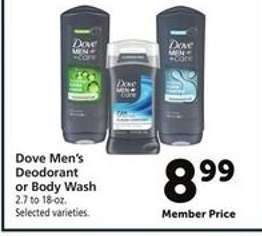 Dove Men's Deodorant or Body Wash