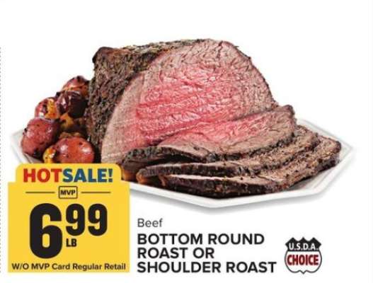 Beef Bottom Round Roast or Shoulder Roast