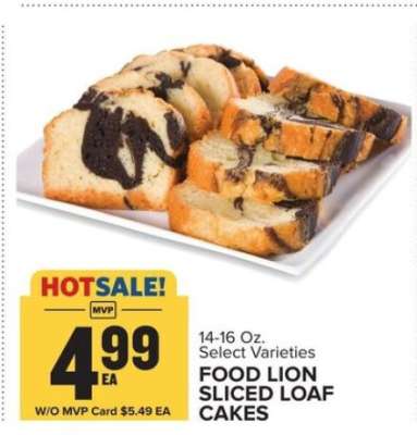 Food Lion Sliced Loaf Cakes