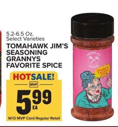 Tomahawk Jim's Seasoning Grannys Favorite Spice