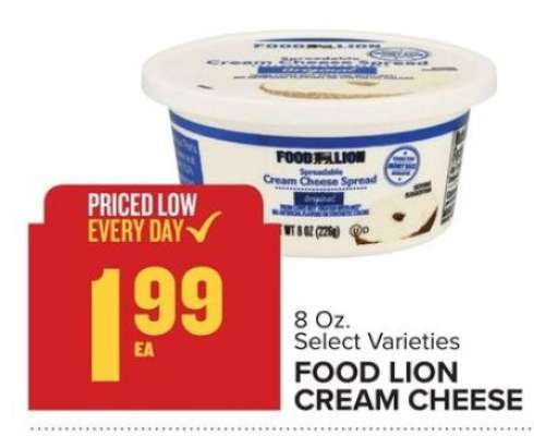 Food Lion Cream Cheese