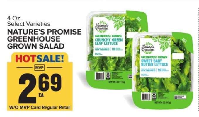 NATURE’S PROMISE GREENHOUSE GROWN SALAD