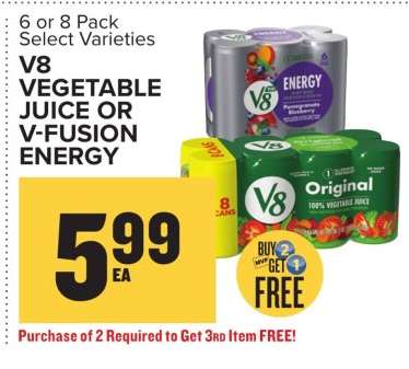 V8 Vegetable Juice or V-Fusion Energy