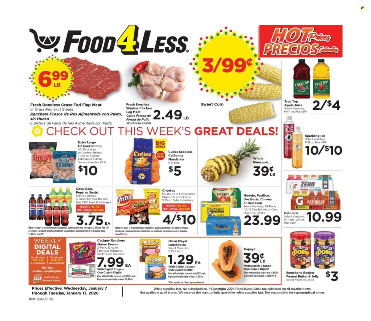 Food 4 Less ad - 01/07/2026 - 01/13/2026. Page 1