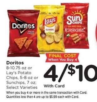 Doritos, Lay's Potato Chips, or Sunchips