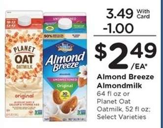 Almond Breeze Almondmilk or Planet Oat Oatmilk
