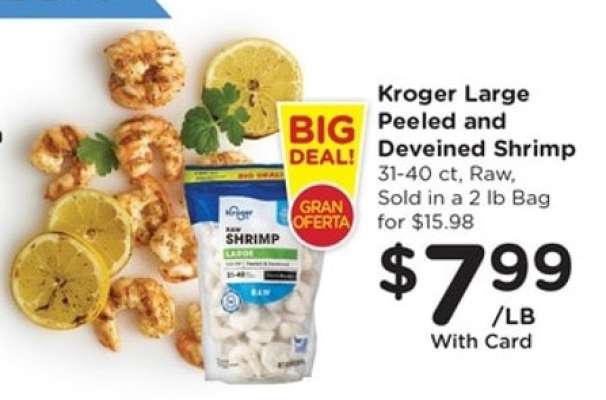 Kroger Large Peeled and Deveined Shrimp