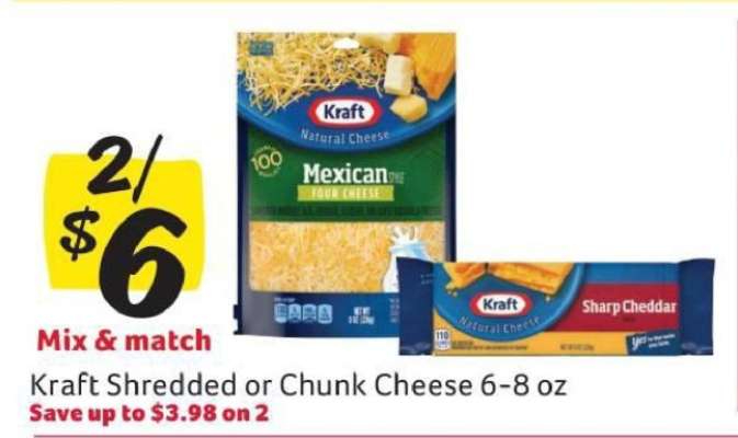 Kraft Shredded or Chunk Cheese*
