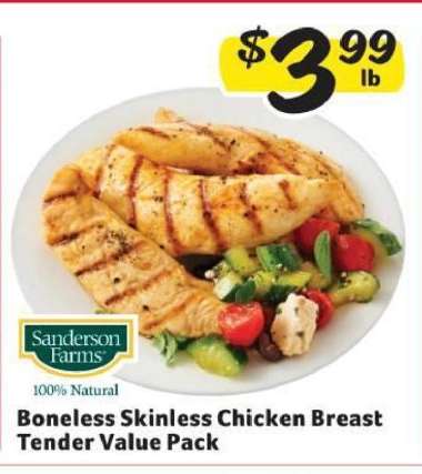 Boneless Skinless Chicken Breast Tender Value Pack