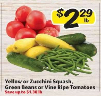 Yellow or Zucchini Squash, Green Beans or Vine Ripe Tomatoes