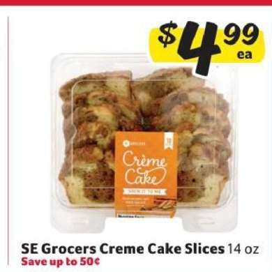 SE Grocers Crème Cake Slices