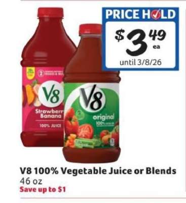 V8 100% Vegetable Juice or Blends