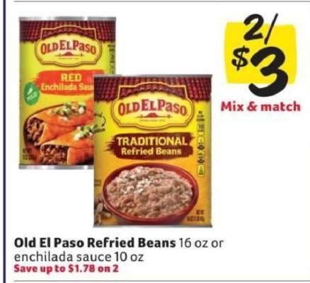 Old El Paso Refried Beans or Enchilada Sauce