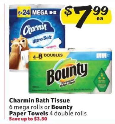 Charmin Bath Tissue or Bounty Paper Towels
