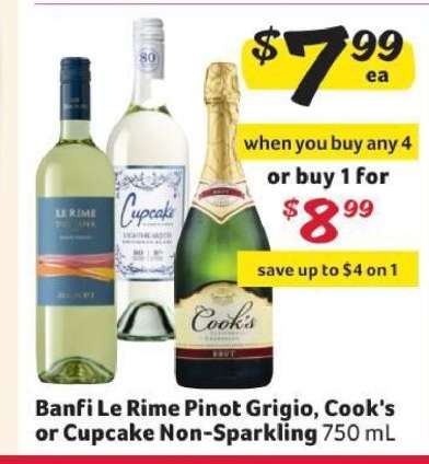 Banfi Le Rime Pinot Grigio, Cook's or Cupcake Non-Sparkling