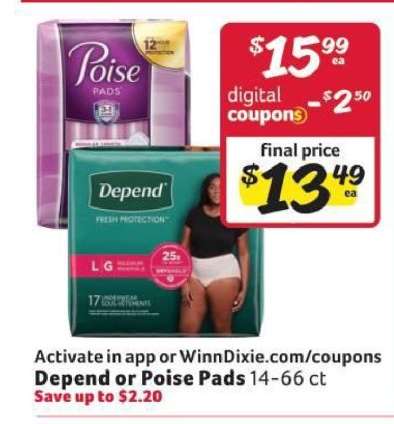 Depend or Poise Pads