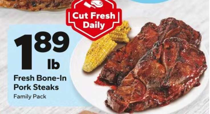 Fresh Bone-In Pork Steaks