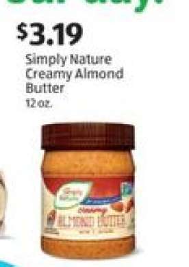 Simply Nature Creamy Almond Butter