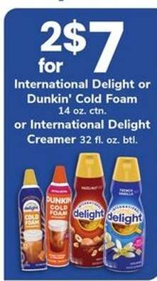 International Delight or Dunkin' Cold Foam