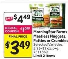 MorningStar Farms Meatless Nuggets, Patties or Crumbles