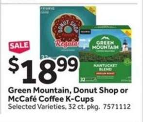 Green Mountain, Donut Shop or McCafé Coffee K-Cups