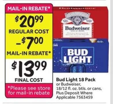 Bud Light 18 Pack or Budweiser