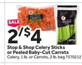 Stop & Shop Celery Sticks or Peeled Baby-Cut Carrots