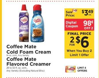 Coffee Mate Cold Foam Cream & Flavored Creamer
