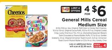 General Mills Cereal Medium Size