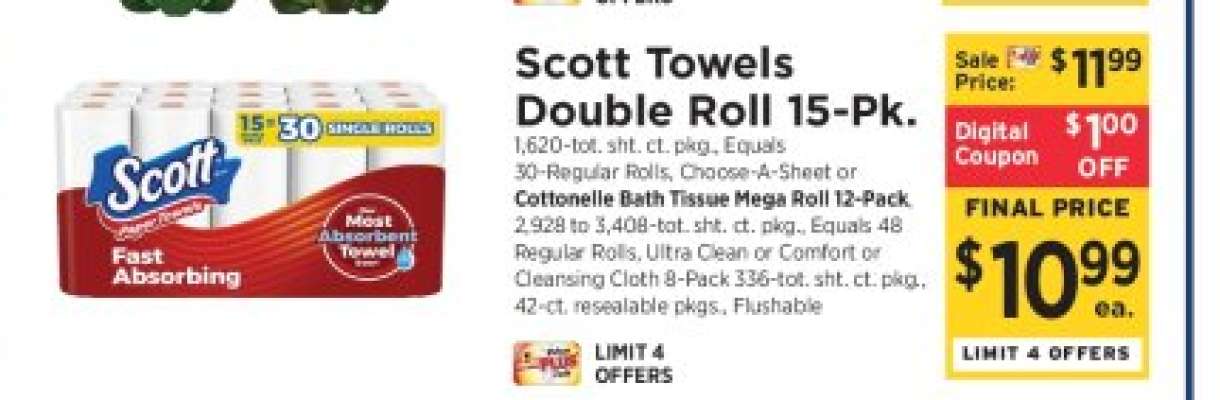 Scott Towels Double Roll 15-Pk