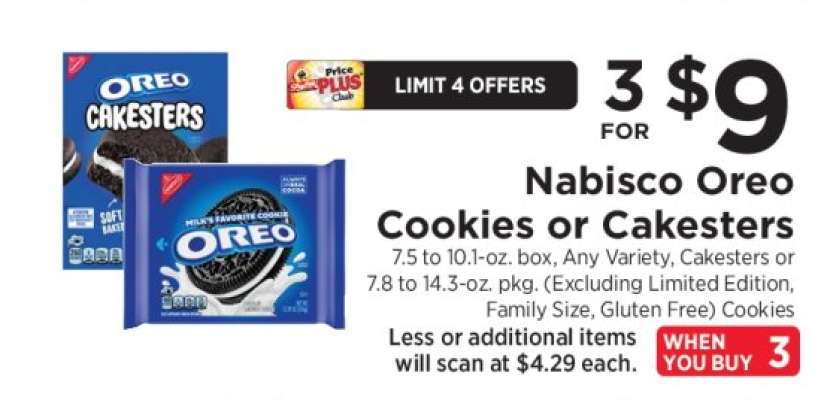 NABISCO Oreo Cookies or Cakesters