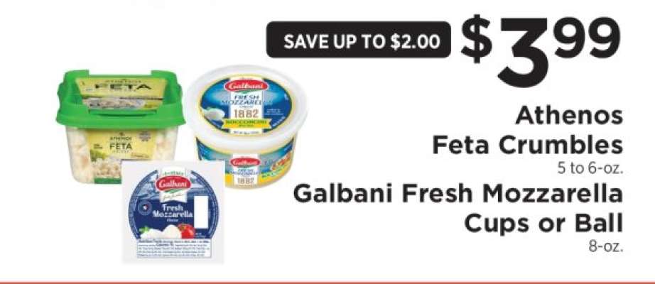 Athenos Feta Crumbles & Galbani Fresh Mozzarella