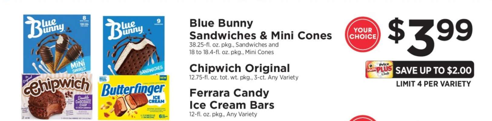 Blue Bunny Sandwiches & Mini Cones