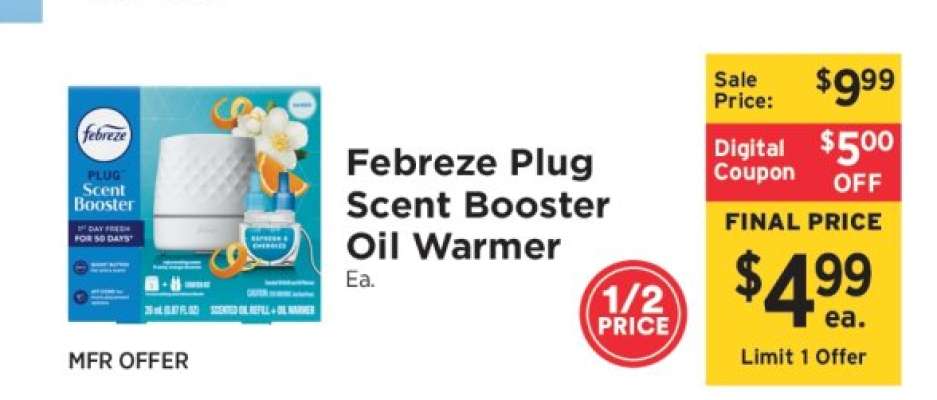 Febreze Plug Scent Booster Oil Warmer