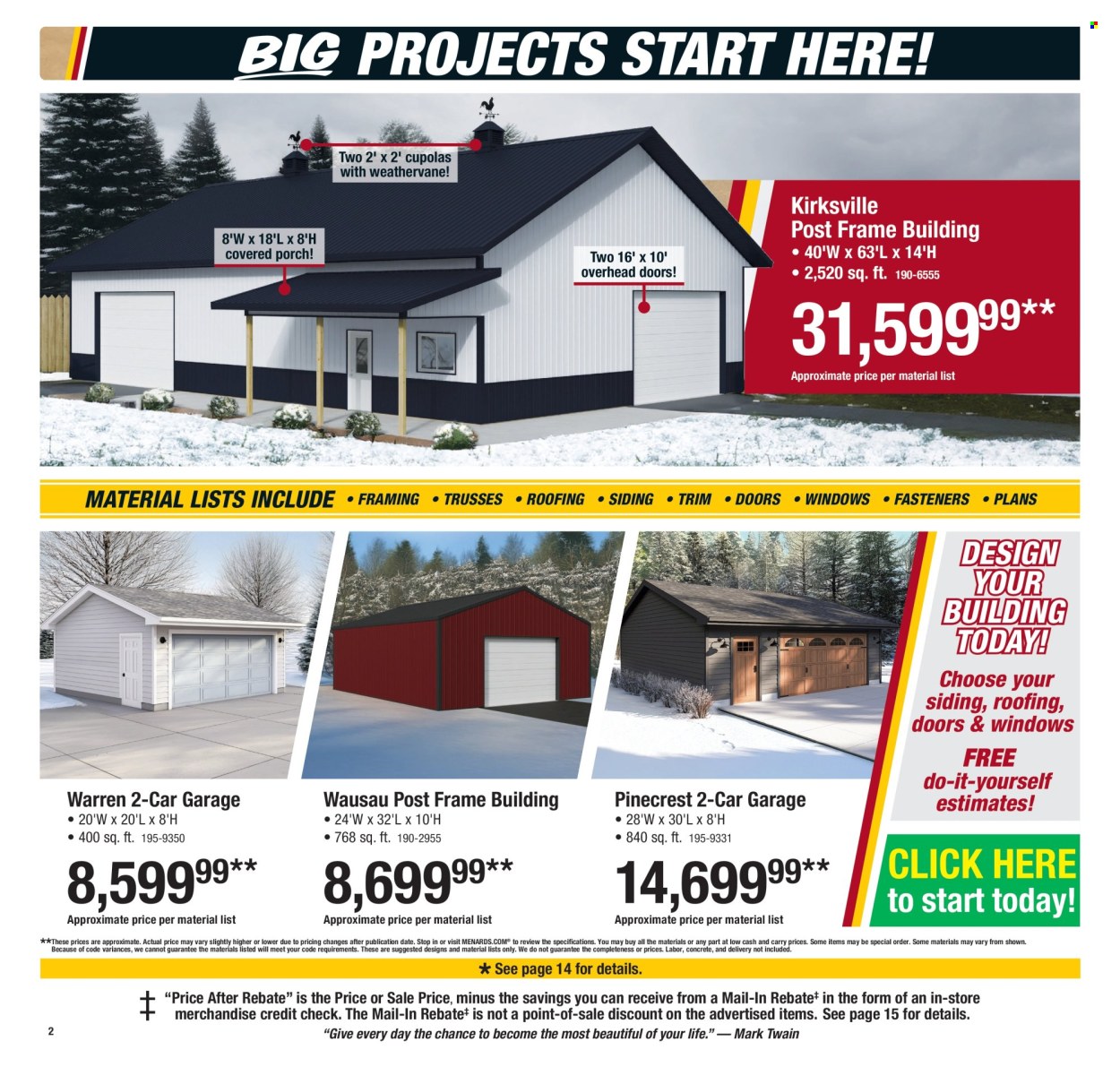 Menards ad - 01/11/2026 - 01/24/2026. Page 2