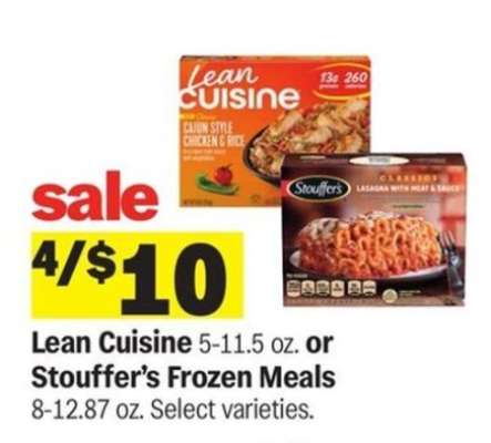 Lean Cuisine or Stouffer’s Frozen Meals