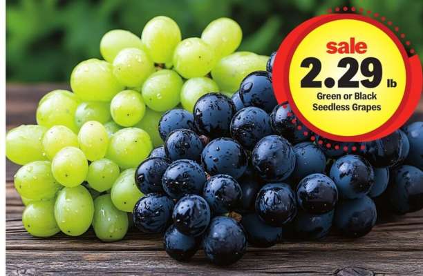 Green or Black Seedless Grapes