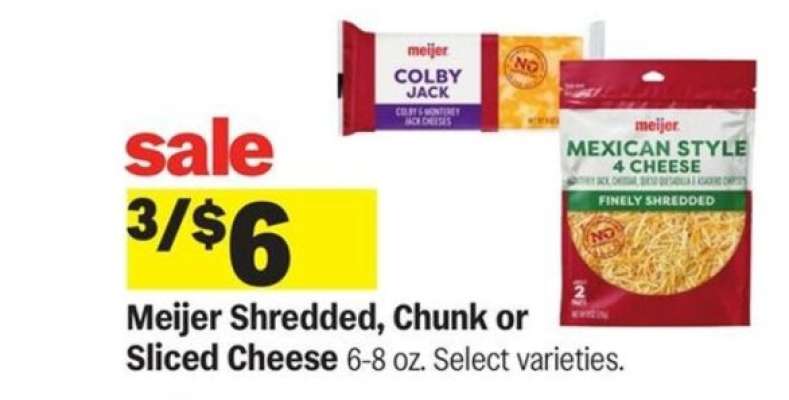 Meijer Shredded, Chunk or Sliced Cheese