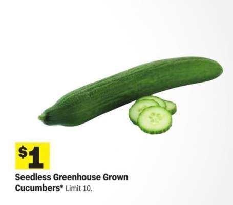 Seedless Greenhouse Grown Cucumbers